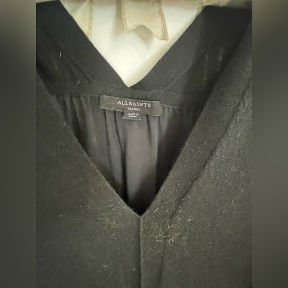 All Saints black sweater with silk back Size S - Picture 2 of 3